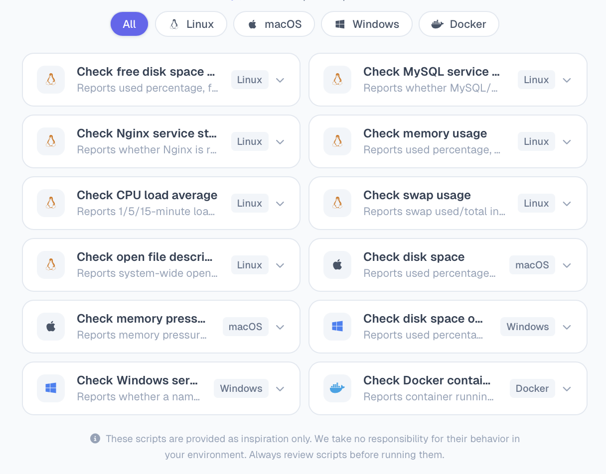 AI-powered setup assistant generating monitoring configuration