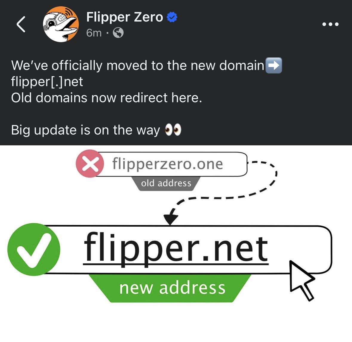 Flipper Zero officially moves to flipper.net — the old address will be redirected.